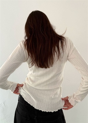 Fenna o-neck pointelle bluse Off White Boii Studios 